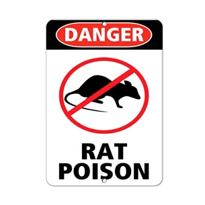 Image of Danger Rat Posion Hazard Sign Poison Warning Signs Safety 8x12 Inches