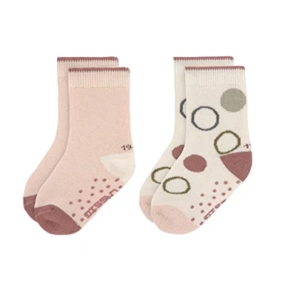 Image of LÄSSIG Cozy Wear Non Slip Socks, Off White/Powder Pink, 27 30