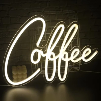 Image of SIGNSHIP Coffee Neon Signs LED Light, Warm White Sign, USB Night Light for Shop Kitchen Home Room Wall Decor Christmas Wedding Birthday Party Decoration Gift