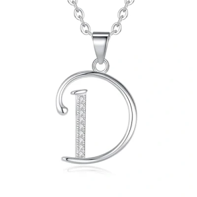 Image of VIKI LYNN Initial Pendant 925 Sterling Silver Letter Necklace with Cubic Zirconia Personalised Gifts for Women Ladies Girls