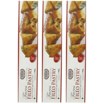 Image of 3 PACKS X THEOS Greek Style Filo Familia Pastry Sheets phyllo dough 400 gram by Pufai