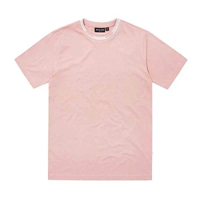 Image of NICCE Crew Neck Short Sleeve Pink Mens Eto Plain T Shirt 211 1 09 08 0339 Cotton Size Medium