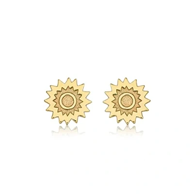 Image of Carissima Gold Women 9 ct (375) Yellow 5.3 mm Sun Stud Earrings