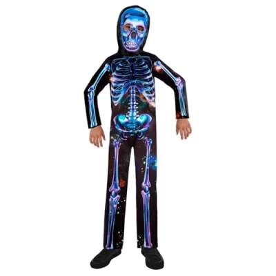 Image of } 1 to OFFICE needs Check (PKT) (Fix 4/2) (9908578) Child Boys Neon Skeleton Boy Recycled Costume (4 6yr)