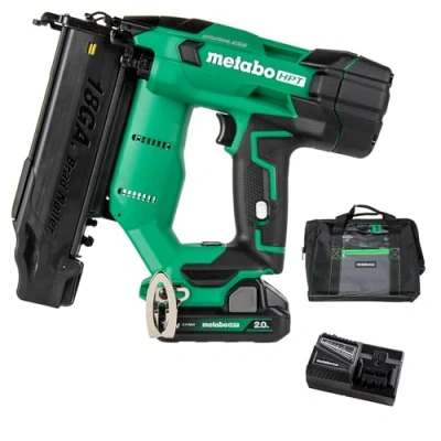 Image of Metabo HPT 18V MultiVolt™ Cordless 18 Gauge Brad Nailer Kit Includes 1 18V, 2.0 Ah Lithium Ion Battery w/Fuel Lifetime Tool Warranty NT1850DFT