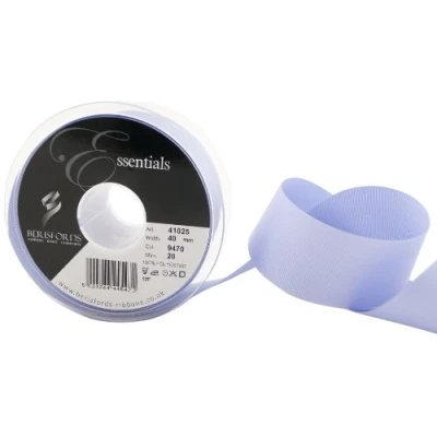 Image of Berisfords 41025 20 m x 40 mm Polyester Grosgrain Ribbon, Lilac