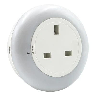 Image of Uni Com Plug Through Colour Change Night Light with Dusk to Dawn Sensor, 3 Settings, Energy Saving Long Life LEDs, Soft for Children’s Rooms, Bedrooms, Stairways &amp; Hallways