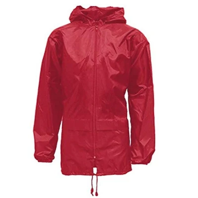 Image of Kentex Online Unisex Womens Mens Cagoule Showerproof Cagoules with Hood (Small, Red)