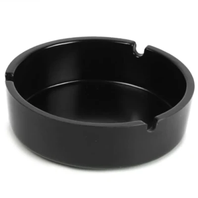 Image of drinkstuff Melamine Ashtray Black Cigarette Ash Tray, Pub Ashtray, Plastic Outdoor Garden
