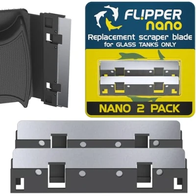 Image of FL!PPER Flipper Nano Aquarium Algae Scraper Replacement Blades for Fish Tank Cleaning Kits Stainless Steel Glass Tanks Cleaner Blades, 2 Pack