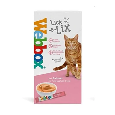 Image of Webbox Lick e Lix Unique Tasty Cat Treats Box (All Flavours) 5 7 Per Pack Salmon Pack,