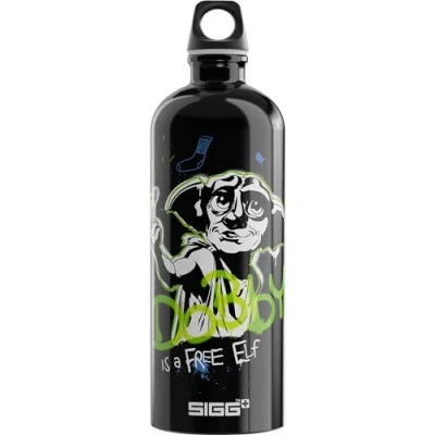 Image of Sigg Aluminium Water Bottle Traveller Dobby Climate Neutral Certified Suitable For Carbonated Beverages Leakproof Lightweight BPA Free Black 1L