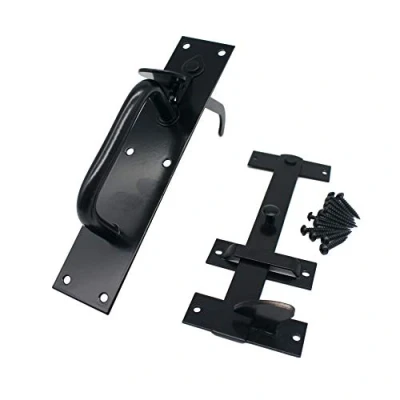 Image of Gate Latch Suffolk Pattern Black Powder Coated Finish 205 x 45mm