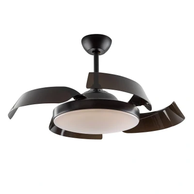 Image of Enzo 6 Speed Ceiling Fan with Retractable Blades Black, 3000 6000K, Remote Control, Timer &amp; Reversible Functions