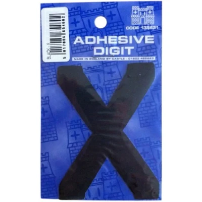 Image of CASTLE PROMOTIONS X 3in. Adhesive Digit Black Pack of 12 DPX12X