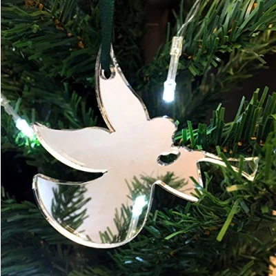 Image of Super Cool Creations Trumpeting Angel Mirrored Christmas Tree Decorations Pack of 10