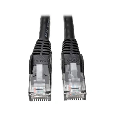 Image of Eaton Cat6 Gigabit Snagless Molded UTP Patch Ethernet Cable, RJ45 Male to Black, 10 Feet / 3 Meters (N201 010 BK)