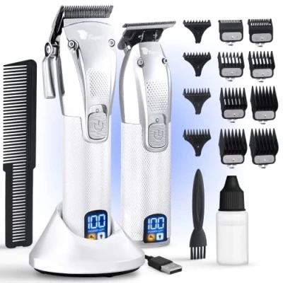 Image of Fagaci Professional Hair Clippers for Men Set Turbo Power with Precise Cutting, Barber Cordless and Trimmers Set, Haircut Kit