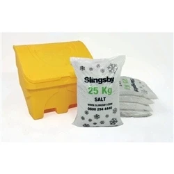 Image of Salt and Grit Bin Yellow 130L Supplied with 5x25kgs De icing