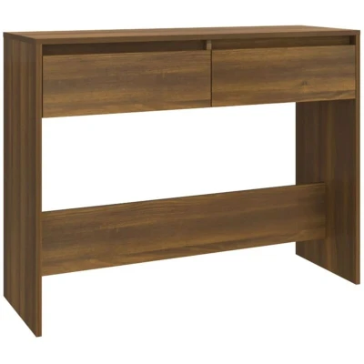 Image of vidaXL Console Table Brown Oak 100x35x76.5 cm Engineered Wood