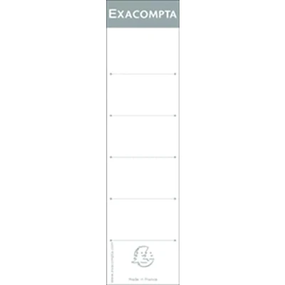 Image of Exacompta Ref 537E Spine Labels For Lever Arch Files (Pack of 10) 185mm Height, Suitable With A 70mm Spine, Self Adhesive White
