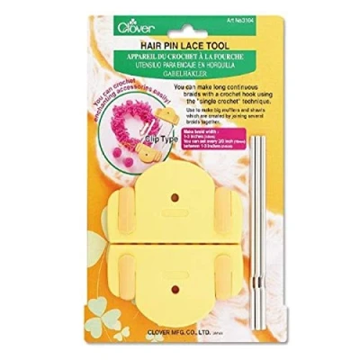 Image of Clover Hair Pin Lace Tool, Yellow, 1
