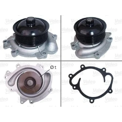 Image of 5175580AA, 68087367AA, 68087367AB Water pump VALEO 506980 V Ribbed Belt Pulley with gaskets/seals without lid MERCEDES BENZ: S Class Saloon
