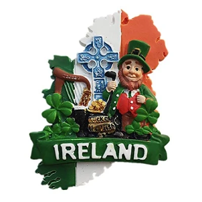 Image of Ireland 3D Fridge Magnet, Home &amp; Kitchen Decoration Magnetic Sticker Refrigerator Magnet Travel Souvenir Gift
