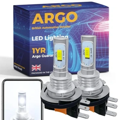 Image of Argo H15 led Headlight bulb 100w Xenon White 6000k 12V Full High Low Dipped Main Beam Super Bright Halogen Upgrade Pj26t 1 715 DRL Daytime Running Lights Car Bulbs