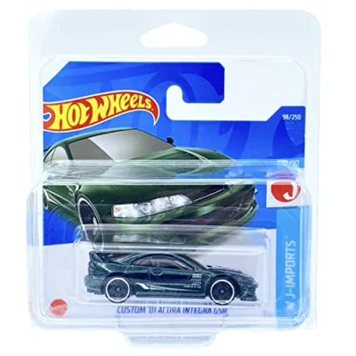 Image of Hot Wheels Custom &#039;01 Acura Integra GSR (Metallic Green) 2/10 HW J Imports 2022 98/250 (Short Card) *** COMES IN A KLAS CAR KEEPER PROTECTIVE COLLECTORS CASE HCV84