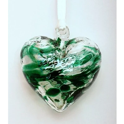 Image of Milford Collection Glass Friendship Heart Small Emerald
