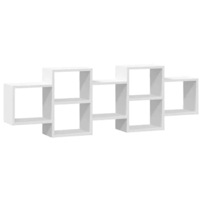 Image of vidaXL Wall Shelf White 129x18x42 cm Engineered Wood