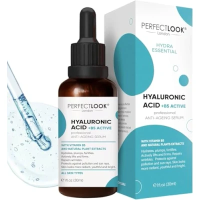 Image of Hyaluronic Acid Serum Skincare Moisturiser with Vitamin B5 and Aloe Vera Face to Plump, Hydrate Smooth Skin for Women Men, All Types, 30ml
