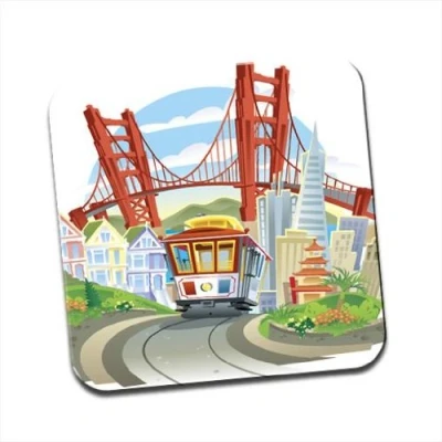 Image of San Francisco Tram Golden Gate Bridge Single Coaster