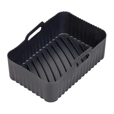 Image of Tala Rectangular Silicone Air Fryer Liner 13.5 x 21 8cm, Reusable &amp; Flexible Mould, Handles for Easy Removal, Dishwasher Safe, Oven Safe up to 230C (446F)