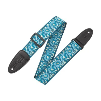 Image of Levy&#039;s Leathers M8as blu Asian Print Jacquard Guitar Strap Blue