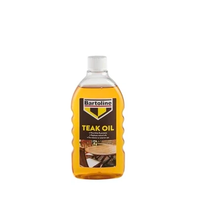 Image of Bartoline Teak Oil 500 ml Deep Penetrating Wood for Outdoor &amp; Indoor Furniture Garden Furniture, Hardwood Protection Care