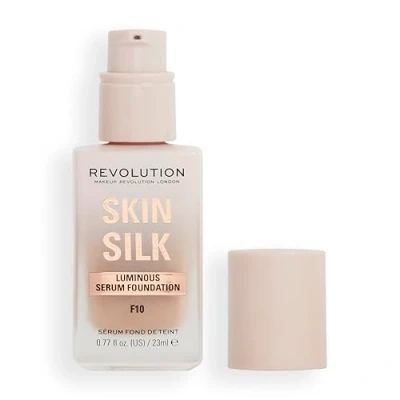 Image of Makeup Revolution, Skin Silk Serum Foundation, Light to Medium Coverage, Contains Hyaluronic Acid, F10, 23ml