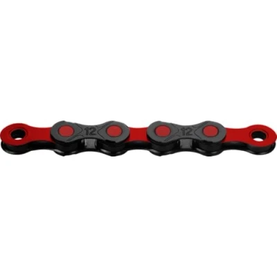 Image of KMC DLC12 Waxed 12 Speed Chain, Black/Red, 126 Link