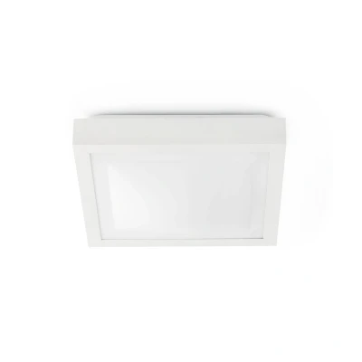 Image of Tola 1 Light Small Square Bathroom Flush Ceiling White IP44, E27