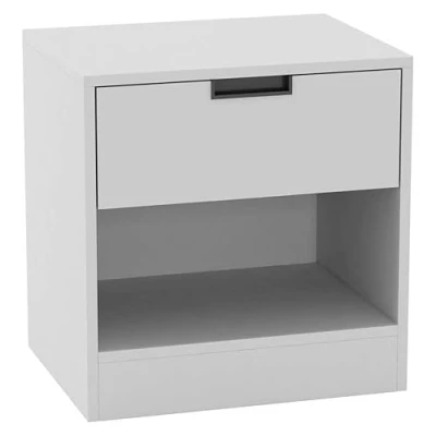 Image of URBNLIVING H46.5cm x W45cm D35cm, Drawer Bedside White Table Nightstand Shelf File Cabinet Storage for Bedroom Wooden Furniture Modern Sofa Side End Compact Unit Living Room