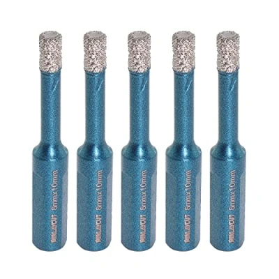 Image of Porcelain Tile Drill Bits 6mm MINLAYCUT 5PCS Diamond Hole Saw Core Bit with Triangle Shank for Ceramic Granite Marble