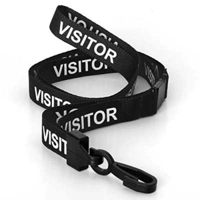 Image of CKB Ltd Visitor LANYARDS Breakaway Safety Lanyard Neck Strap Swivel Plastic Clip for ID Card Holder Pull Quick Release Design (Pack of 10, Black)