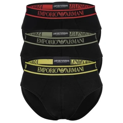 Image of Emporio Armani Brief 3 PACK Briefs, Men&#039;s, Size: Small, Schwarz