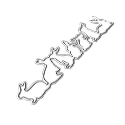 Image of Rabbits Metal Cutting Dies Stencil Scrapbooking Album Stamp Paper Card Embossing Decor Easter Mold