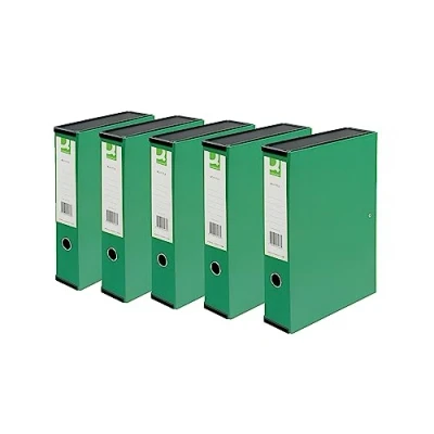Image of Q Connect 75mm Box File Foolscap Green (5 Pack)