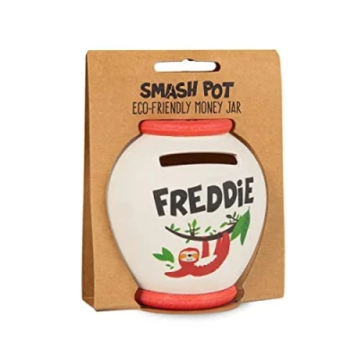 Image of History &amp; Heraldry Personalised Bamboo Smash Pot Money box (Freddie)