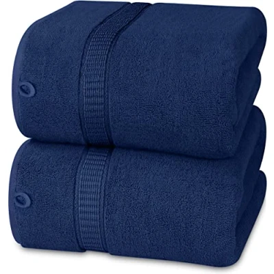 Image of Utopia Towels Premium Jumbo Bath Sheet (90 x 180 cm, 8 Pack) 100% Ring Spun Cotton Highly Absorbent and Quick Dry Extra Large Super Soft Hotel Quality Towel (Navy)