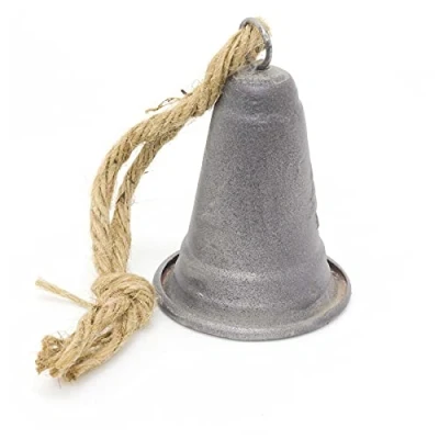 Image of Carousel Home Metal Christmas Bell Rustic Tree Decorations Embossed Xmas Hanging Festive Jingle