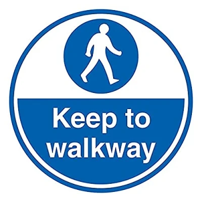 Image of V Safety Keep To Walkway 300x300mm Self Adhesive Floor Sticker